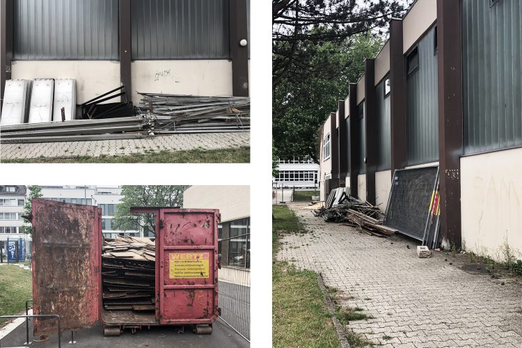 Sortierung des demontierten Baumaterials