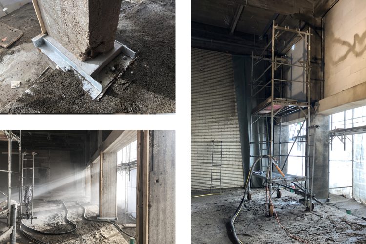 Betoninstandsetzungsmaßnahmen der Stahlbetonstützen